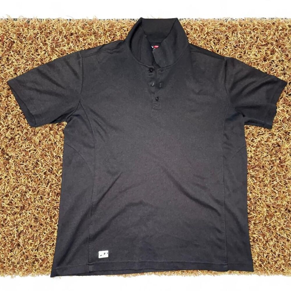 Fila Men's Black and Grey Polo-shirts